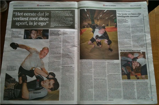 Artikel over MMA in Gazet van Antwerpen